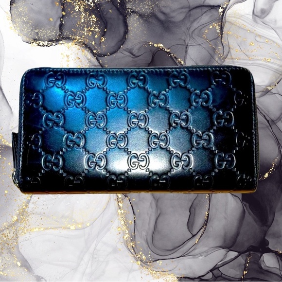 Gucci Guccissima Interlocking Leather Zip Around Wallet, Black - Picture 11 of 12